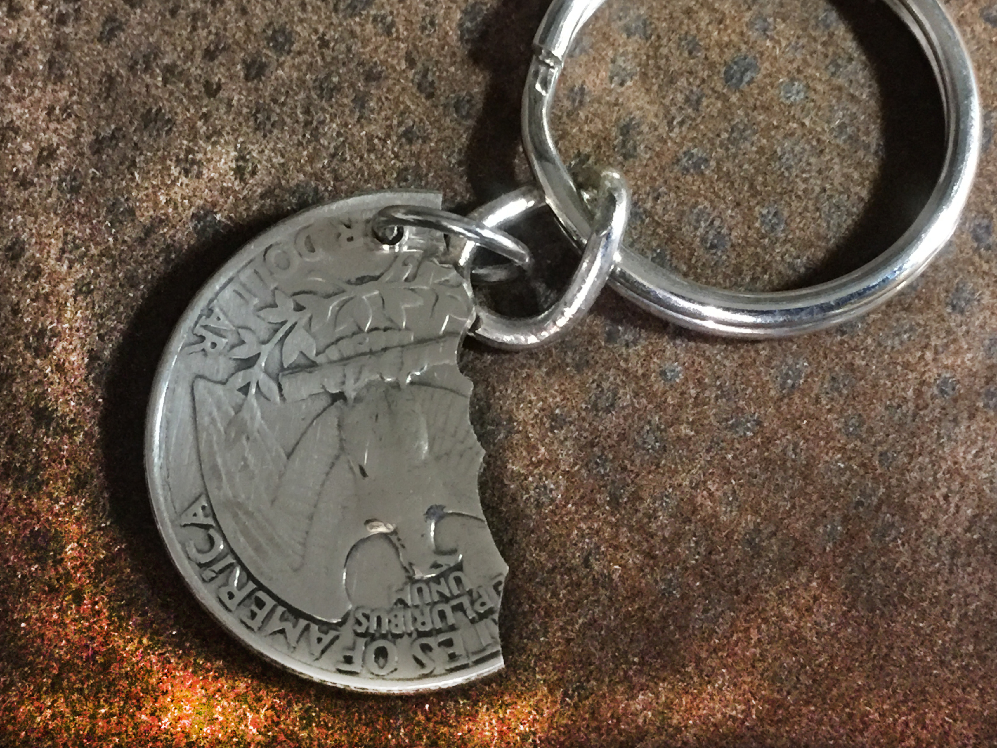 Roadrunner Keyring Keychain Cut In A Quarter Coin